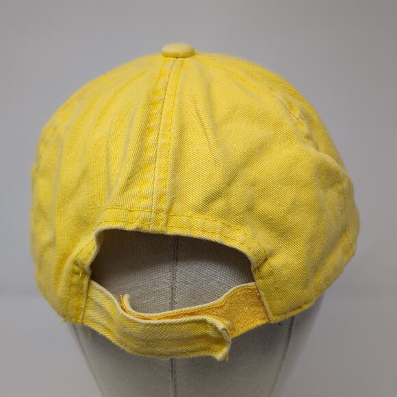 Lake Strapback Baseball Cap Yellow One Size Adjustable Embroidered Glitzy Bella - Picture 6 of 9